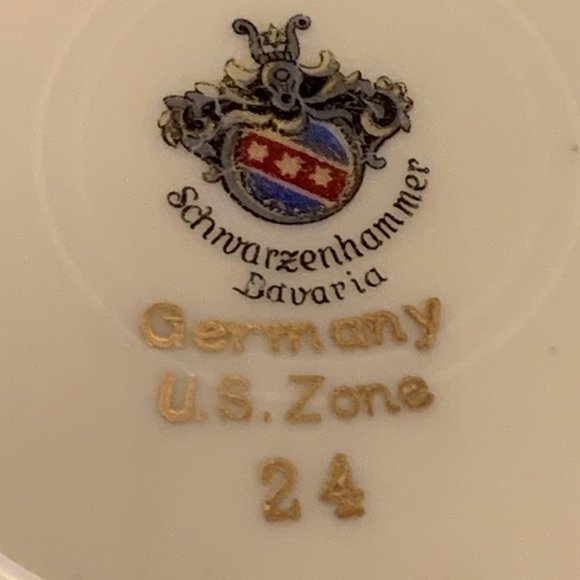 Vintage 1940's Schwarzenhammer Bavaria-Set of Three-Cup, Saucer, Dessert Plate - Picture 12 of 14